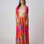 Multicolor printed crepe cape set