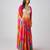 Multicolor printed crepe cape set