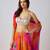 Multicolor printed crepe cape set