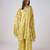 Yellow printed chinon cape set