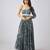 Grey printed crepe dress