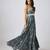 Grey printed crepe dress