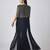 Black printed georgette cape set