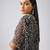 Black printed georgette cape set