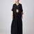 Black printed georgette cape set