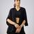 Black printed georgette cape set