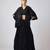 Black printed georgette cape set
