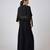 Black printed georgette cape set