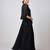 Black printed georgette cape set