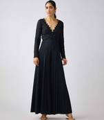 Black embroidered lycra jumpsuit