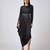Black embroidered georgette dress