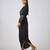 Black embroidered georgette dress