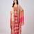 Pink printed chinon cape set