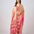 Pink printed chinon cape set