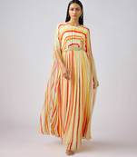 Yellow printed georgette dress