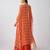 Orange embroidered georgette cape set