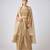 Gold plain georgette cape set