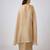 Gold plain georgette cape set