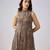 Beige printed georgette jumpsuit