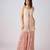 Peach embroidered georgette cape set