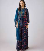 Blue printed cotton co ord set