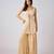 Gold embroidered georgette cape set