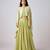 Green printed cotton cape set