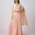 Pink embroidered cotton cape set