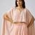 Pink embroidered cotton cape set