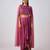 Lilac embroidered chinon cape set