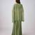 Green embroidered georgette cape set