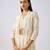 Ivory embroidered chinon cape set