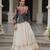 Black Georgette Kutchi Gamthi Work Peplum Blouse With Cotton Flared Lehenga