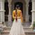 Yellow Georgette Kutchi Gamthi Work Peplum Blouse With Cotton Flared Lehenga