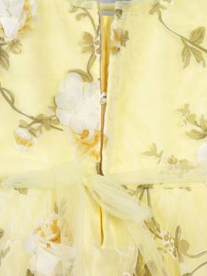 Yellow butterfly embellished tissue party frock 5