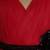 Red pleated bodice applique net wogen party frock