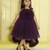 Wine gathered bodice high low net woven party frock