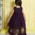 Wine gathered bodice high low net woven party frock