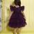Wine tiered sequence net woven party frock- teal
