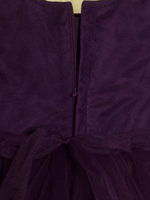 Wine tiered sequence net woven party frock- teal 5