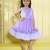 Lilac pleated  bodice frillerd hem net woven party frock