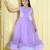 Lilac pleated  bodice frillerd hem net woven party gown