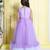Lilac pleated  bodice frillerd hem net woven party gown