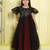 Black embellished bodice dual colour net woven party gown