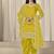 Yellow sequins mirror work roman silk festival patiyala salwar suit