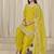 Yellow sequins mirror work roman silk festival patiyala salwar suit