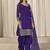 Purple sequins mirror work roman silk festival patiyala salwar suit