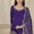 Purple sequins mirror work roman silk festival patiyala salwar suit
