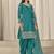 Teal sequins mirror work roman silk festival patiyala salwar suit