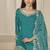 Teal sequins mirror work roman silk festival patiyala salwar suit